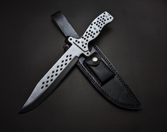 TWD Daryl Dixon Diamond Knife Replica: Stainless Steel Blade, Leather Sheath