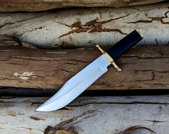 Handmade D2 Steel Bowie Knife: Buffalo Horn Handle, Smithsonian Replica