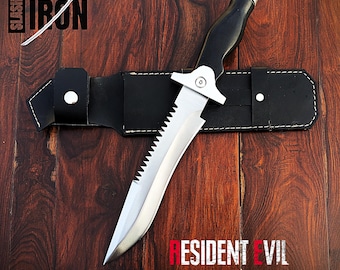Resident Evil Knife: Jill Valentine D2 Steel Replica with Leather Sheath