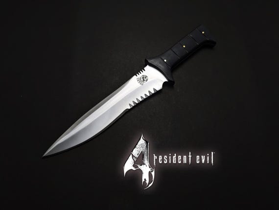 Handmade D2 Steel RE4 Replica Knife: Leon Kennedy Game Knife with Sheath