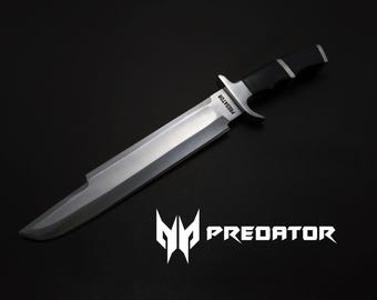 Handmade Predator Movie Replica Knife: Stainless Steel Bowie with Leather Sheath