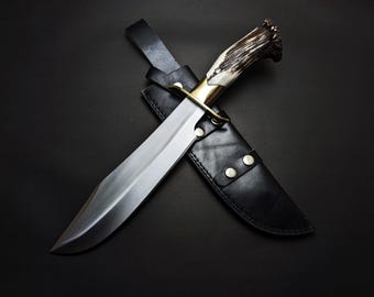 Inglorious Basterds Aldo Raine Messer Replica: D2 Stahlklinge, Lederscheide