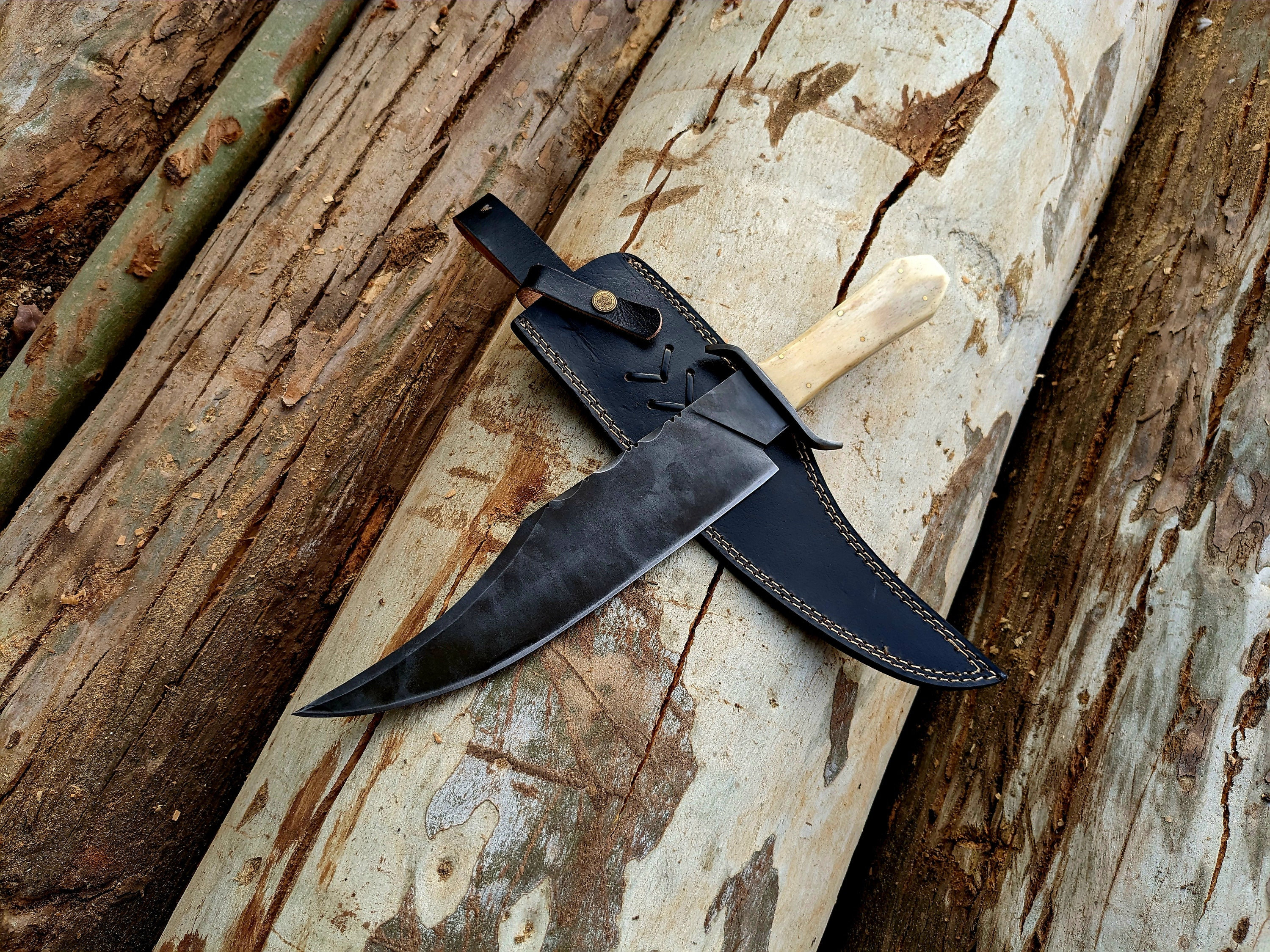 Handmade 5160 Spring Steel Bowie Knife: Juan Padillo Replica with Bone Handle