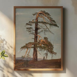 Stampa artistica di pino norvegese / Paesaggio di Amaldus Nielsen / Dipinto di Furu Telemark / Arte murale della natura nordica