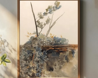 Study of Ivy Wall Art | Botanical Watercolor Print | Vintage English Nature Decor | Peter De Wint Ivy Painting