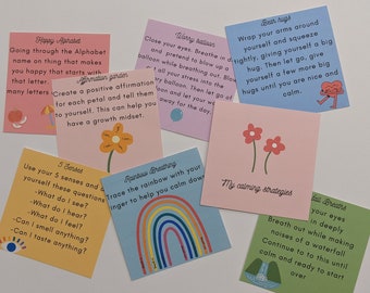 Calm down cards set of 8