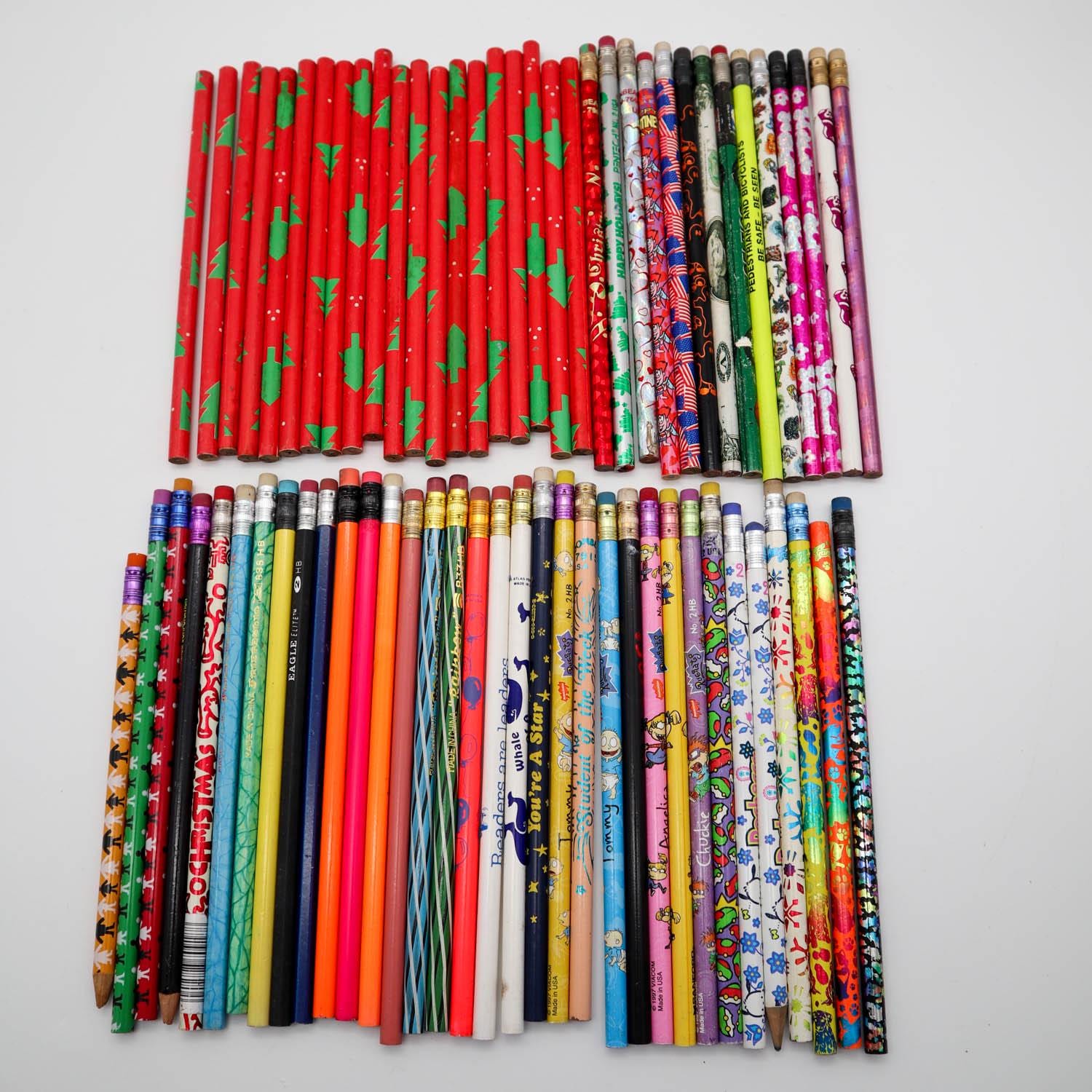 Vintage Lot of 68 Pencils '90s Lisa Frank, Moonbeams, Rugrats