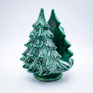 Vintage Keramik Weihnachtsbaum Serviettenhalter Grün 3D Urlaub Tischdekoration