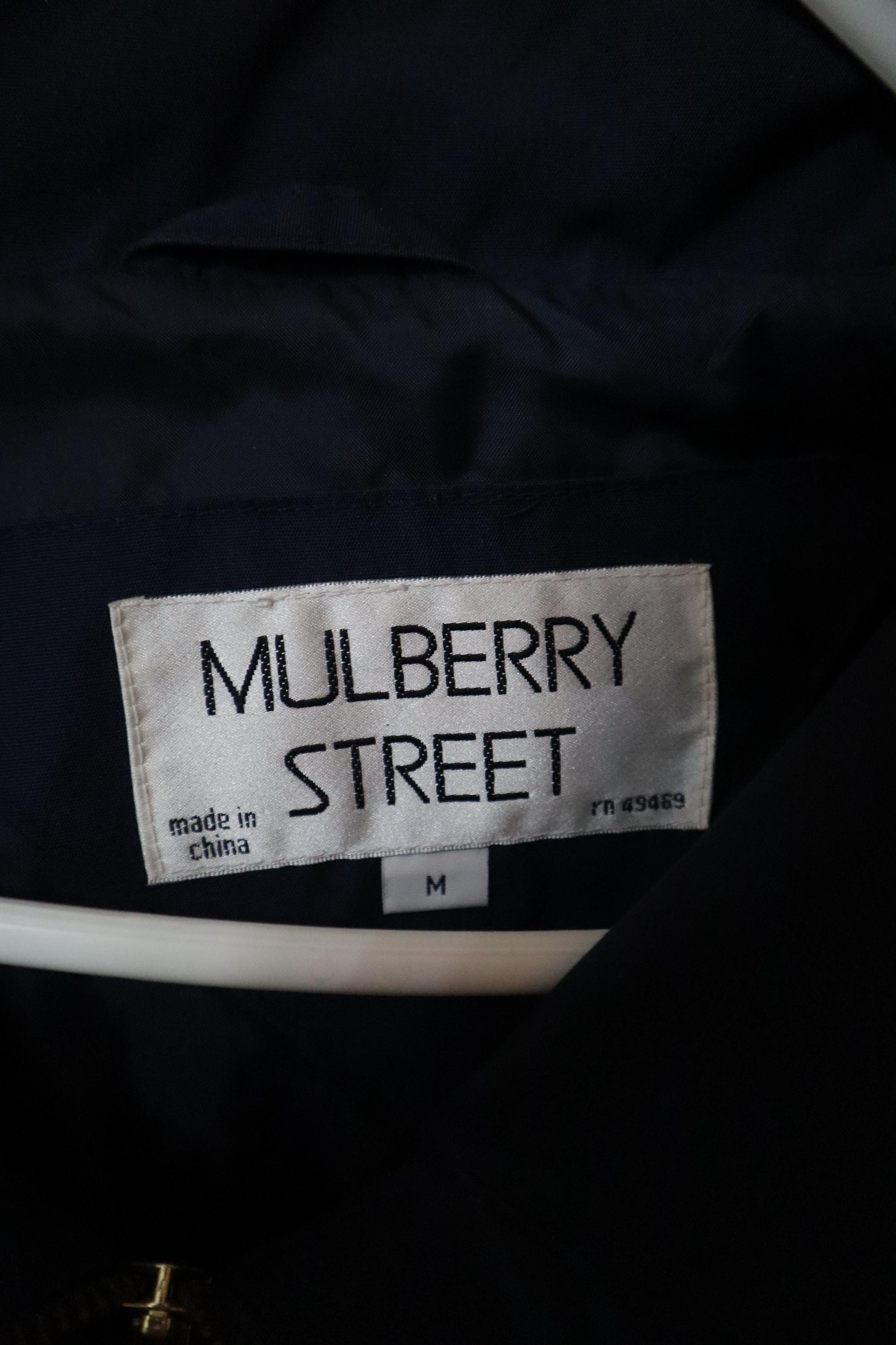 Vtg Mulberry Street Coat Jacket Windbreaker Size M 100% Cotton 
