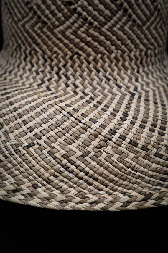 Vintage Straw Sun Wide Brim Bucket Hat Bonwit Tel… - image 6