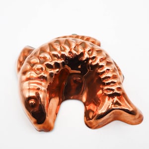 Vintage Copper Fish Mold Wall Hanging Decor 5" | Cottagecore | Farmhouse | French Country | Rustic