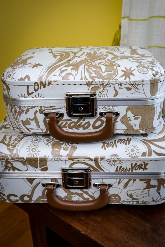 Vintage Studio 64 Disco Suitcase Set of 2 Luggage 