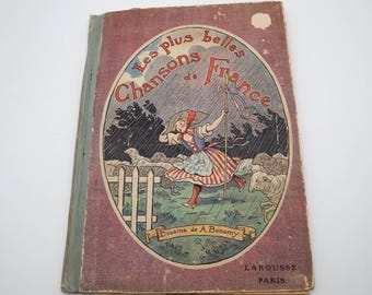 Les Plus Belles Chansons de France Antique French Song Book 1924 A. Bonamy Paris | French Country | Cottage | Country | Nursery Decor