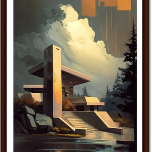 Architecture, Mid Century Modern, Abstract Design, Printable Wall Art, Minimalism Art, Modern Graphic Art, Gallery Wall Art , Vintage print