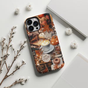 Coque de portable esthétique automnale confortable, collage d'automne, à mon époque d'automne, iphone 15 14 13 12 11 pro max 8 plus x