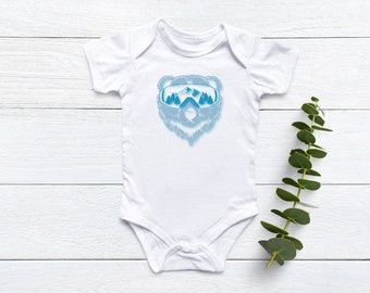 Bear Ski Goggles, Skiing Bear Onesie, Snowboarding Baby, Snowboard Onesie, Snowboarding Bear, Cute Onesie, Trendy Baby, Future Snowboarder