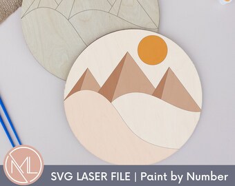 Måla efter nummer laser SVG-fil, gör-det-själv-målningskit Glowforge-klippfil