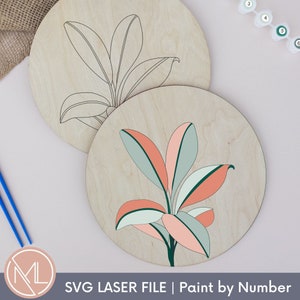 Verf op nummer laser SVG-bestand, DIY Paint Kit Glowforge Cut-bestand
