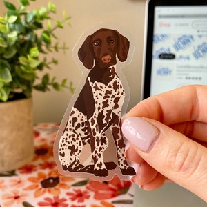 German Shorthair Pointer Sticker Decal for Waterbottle Phone and Laptop Removable vinyl waterproof GSP Dog sticker Gift for Pointer Lovers