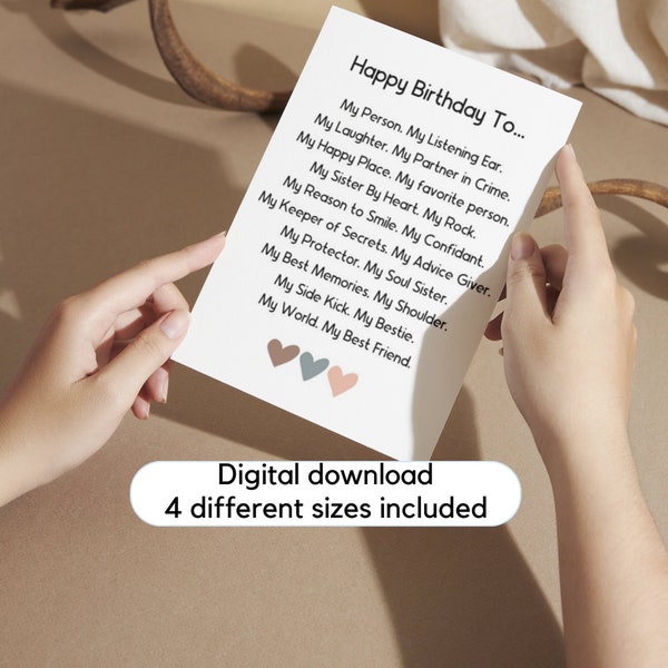 Printable best friend card, Just because card, Bestie birthday card, Best friend birthday card, birthday card, funny friend card, bff card