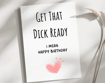 Printable Birthday Card, Funny Birthday Card for husband, boyfriend, partner, for him, digital download, boyfriend birthday card, raunchy