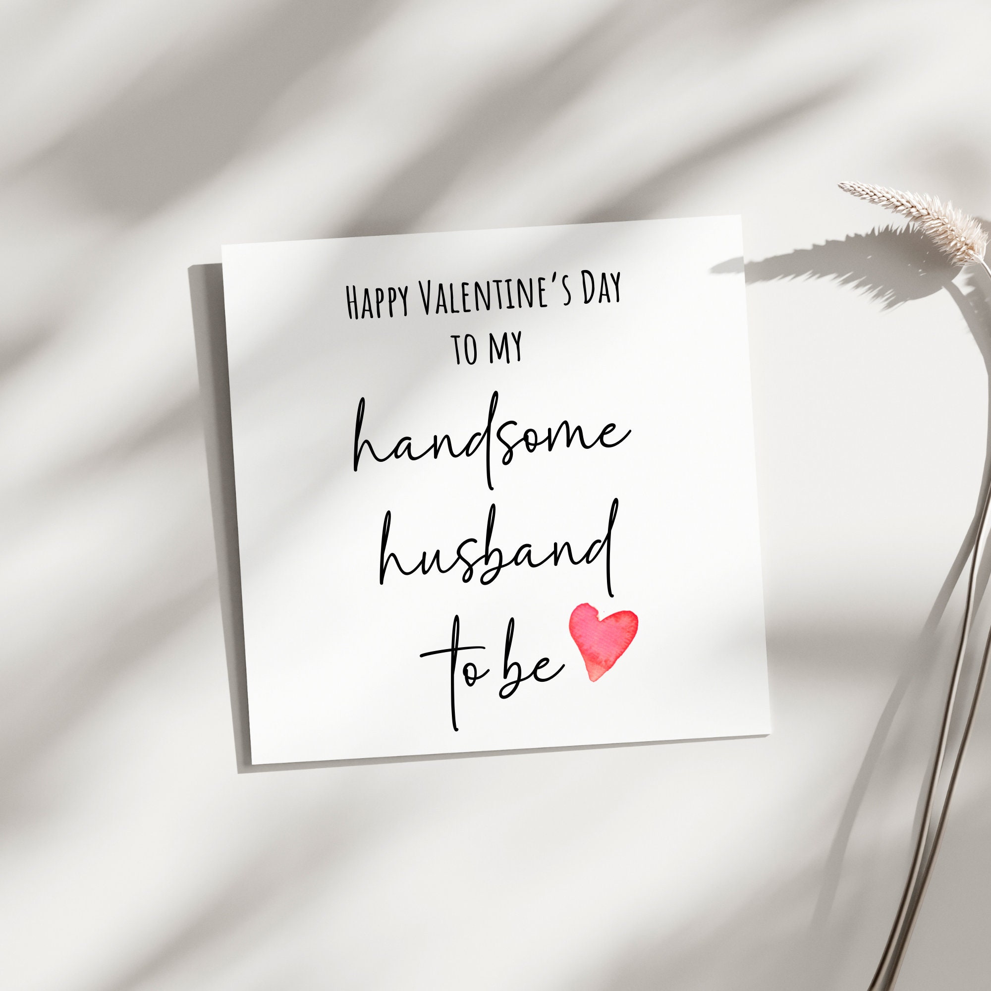 Printable Fiancé Valentines Day Card, Handsome Husband to Be, Future ...