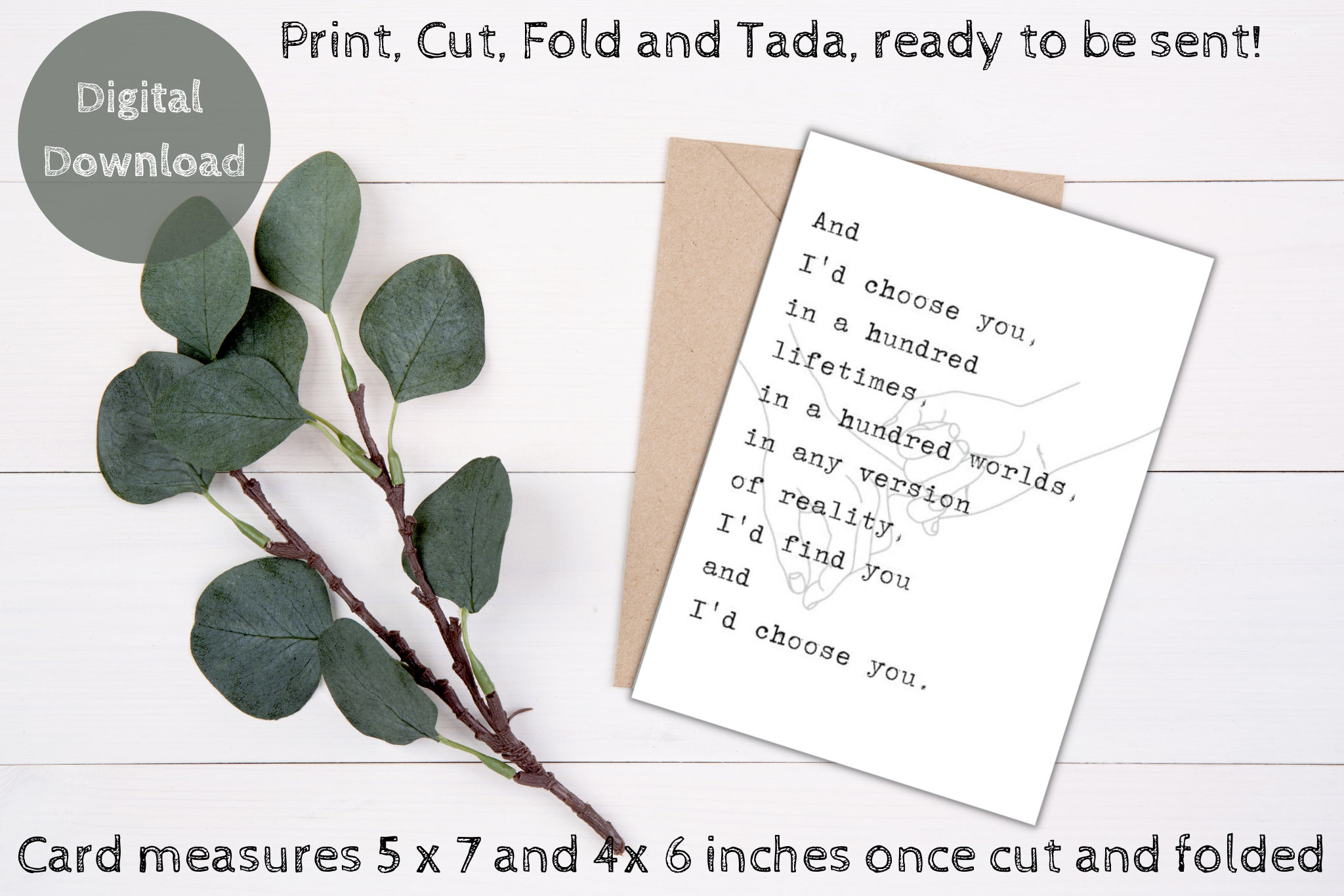 Printable Anniversary Card, Valentines Day, Romantic Anniversary Card ...