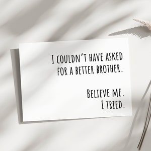 Tarjeta de cumpleaños para hermano, tarjeta de cumpleaños imprimible para hermano, tarjeta de cumpleaños divertida para hermano, regalo de cumpleaños para hermano, tarjeta de cumpleaños de hermana