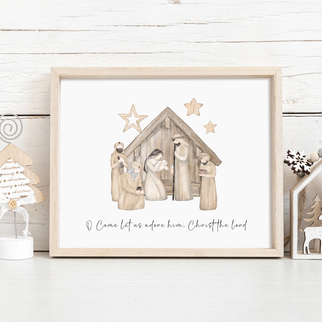 Printable Nativity Scene, Christmas Nativity Scene, Birth of Christ