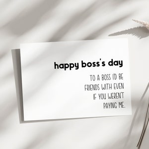 Printable birthday Card, Funny birthday card for boss, card for boss, funny boss card, boss day gift card, Digital Card, digital download