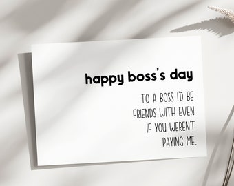 Printable birthday Card, Funny birthday card for boss, card for boss, funny boss card, boss day gift card, Digital Card, digital download