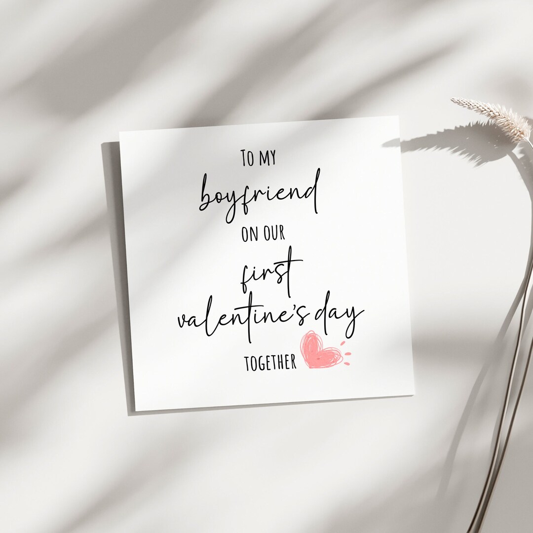 Printable Boyfriend First Valentines Day Card, to My Boyfriend on Our ...