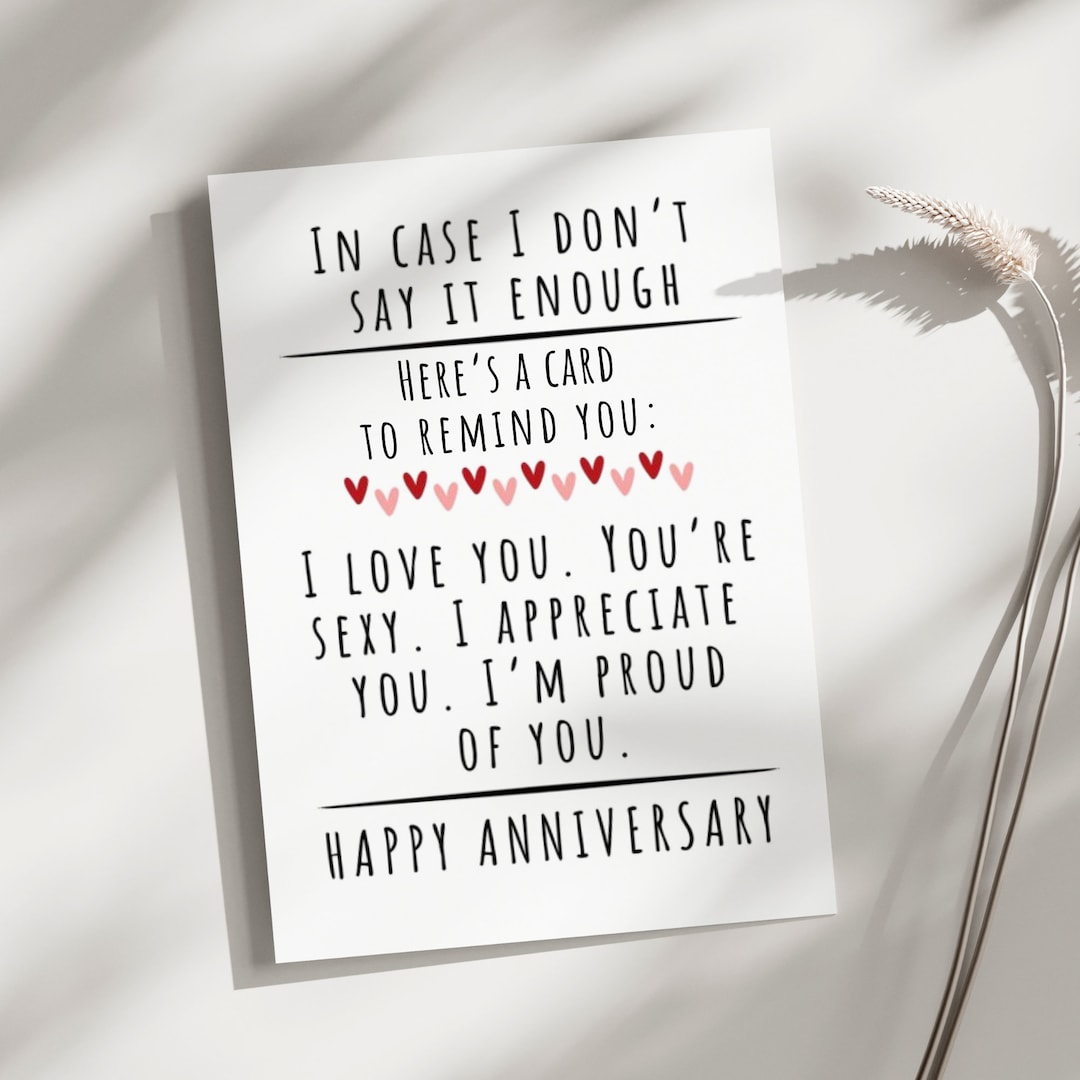 Printable Anniversary Card, Card for Husband, Card for Wife, Boyfriend ...