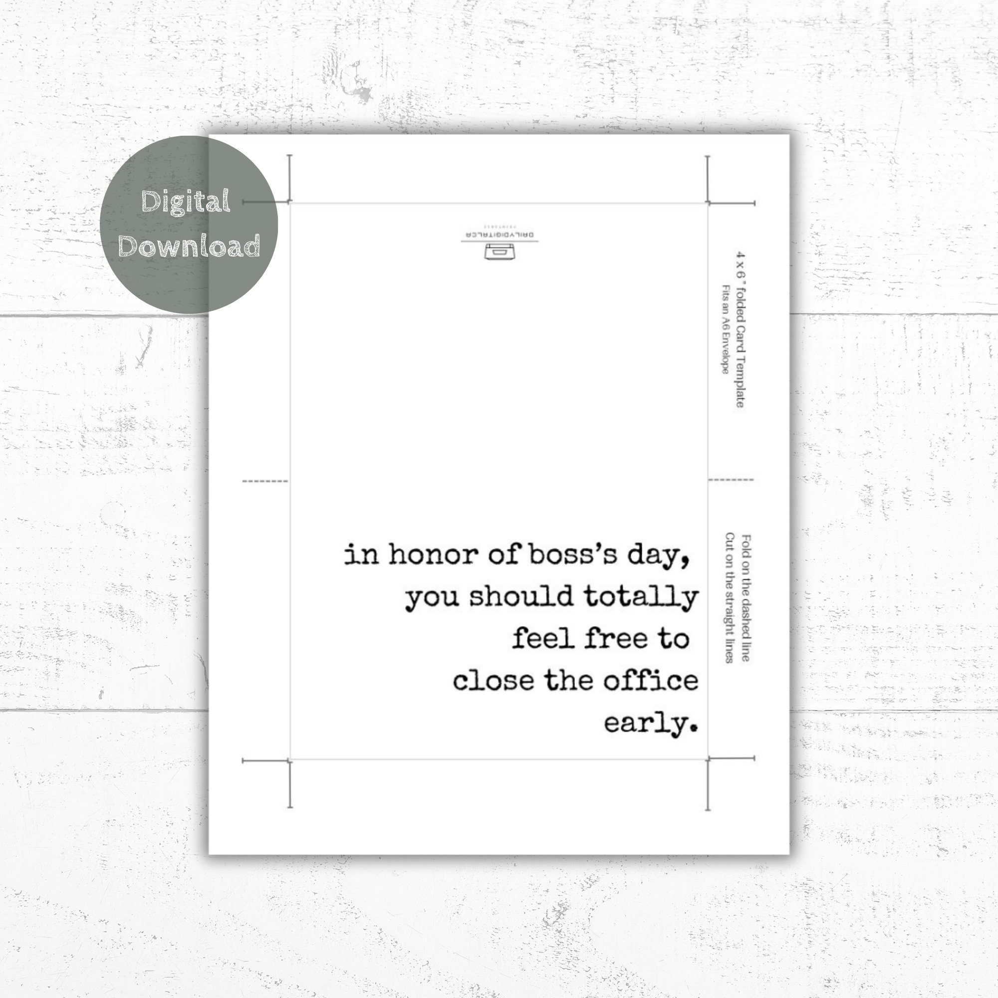 Printable Boss's Day Card, Boss Day Gift, Funny Boss Card, Gift for ...