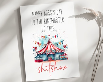 Printable Boss's day card, Printable Funny card for boss, card for boss, funny boss card, boss day gift card, Digital Card, digital download