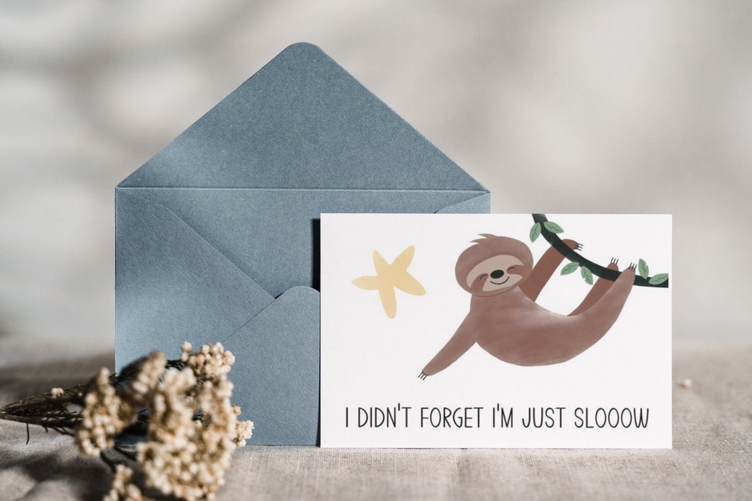 Printable Birthday Card Funny Birthday Card Happy Belated Birthday Card ...