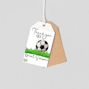 Thank you Tags Printable Gift Tags Soccer Printable Gift Tags Thank you Great season Instant Download Thank you Soccer Tag Soccer Season