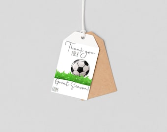 Thank you Tags Printable Gift Tags Soccer Printable Gift Tags Thank you Great season Instant Download Thank you Soccer Tag Soccer Season