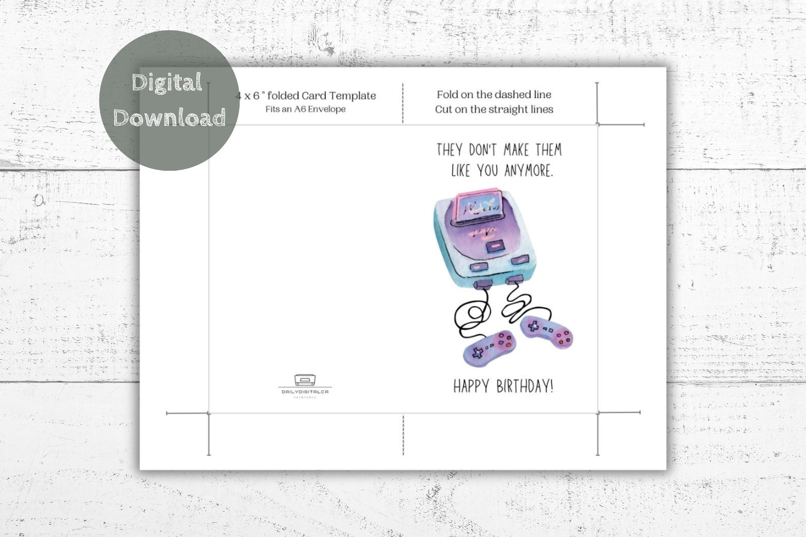 Printable Gamer Birthday Card Funny Birthday Card Birthday Card for Him ...