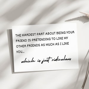 Beste Freundin Karte zum ausdrucken, Einfach weil Karte, Bestie Geburtstagskarte, Beste Freundin Geburtstagskarte, Geburtstagskarte, Karte für Freundin, Karte für beste Freundin