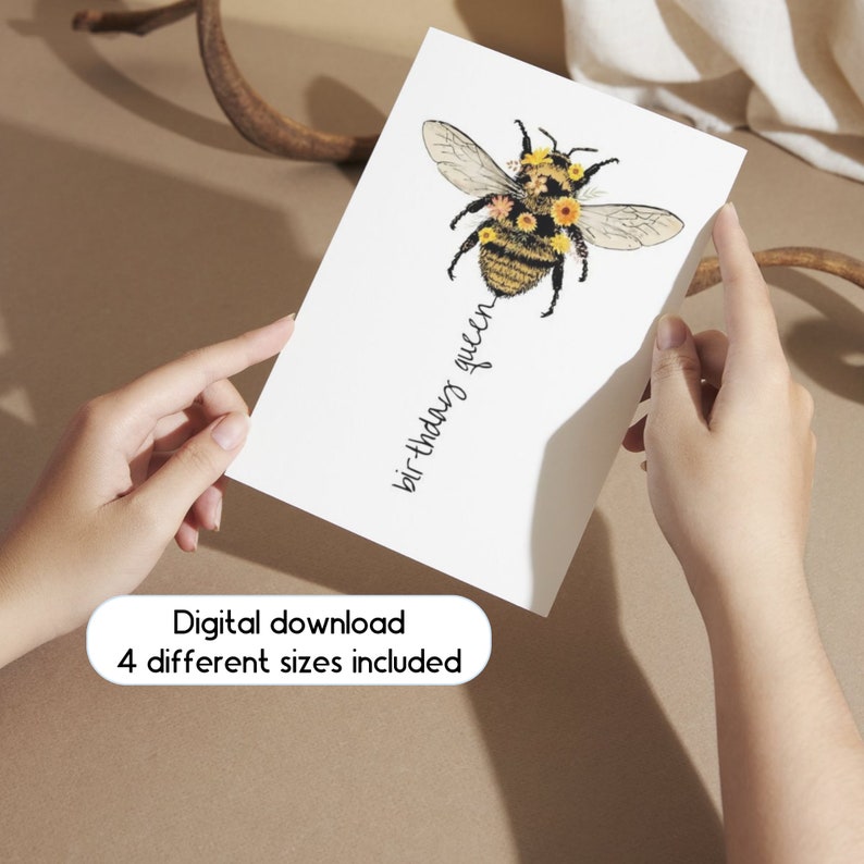 Queen Bee Birthday Card, Birthday Card Queen Bee Bumble Bee Birthday ...
