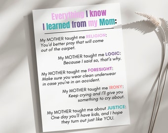 Birthday card for Mom, Funny Mother's day Card, funny Mothers day card, mothers day card from daughter card for mom birthday Parenting card