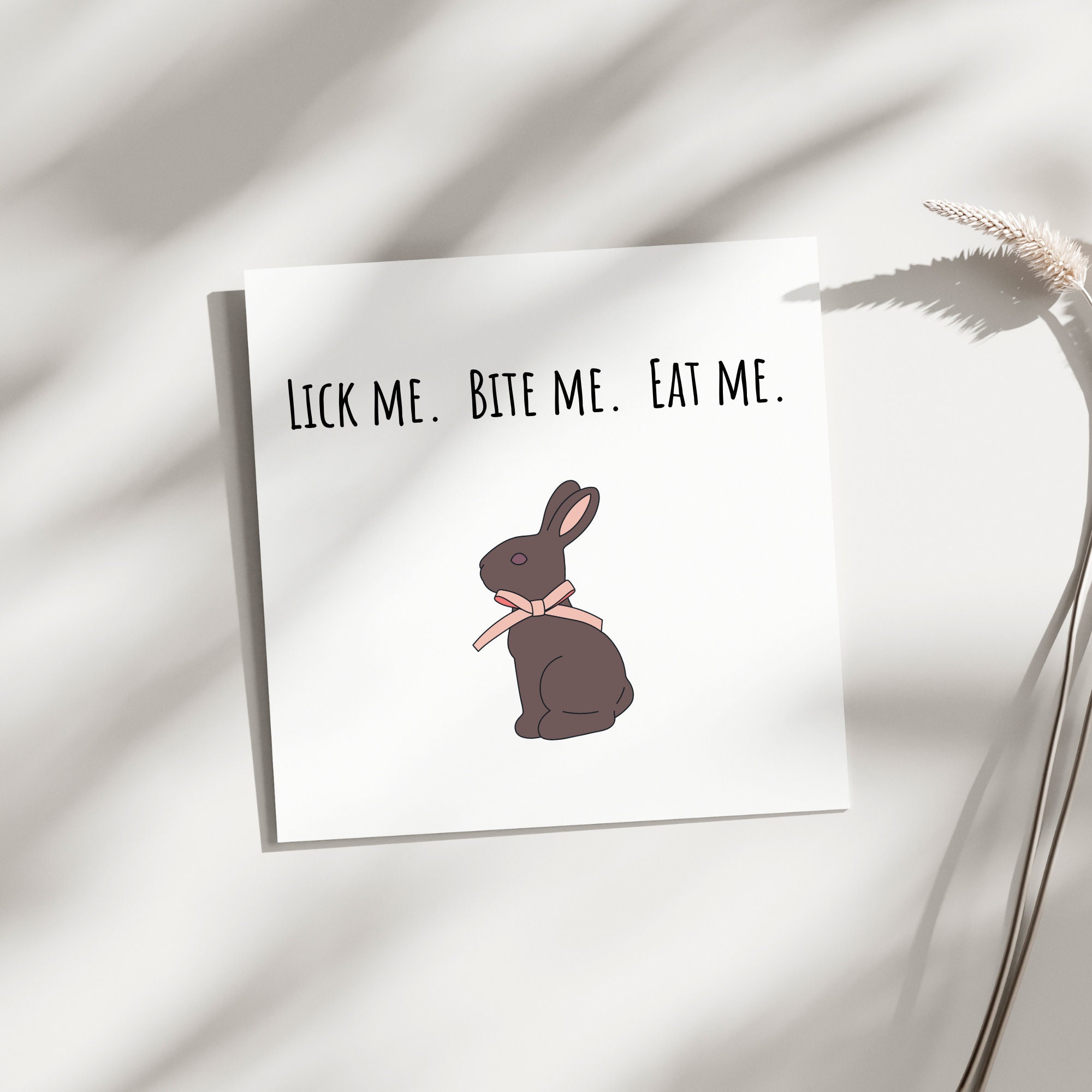 Printable Easter Bunny Card, Funny Easter Card, Dirty Easter Card