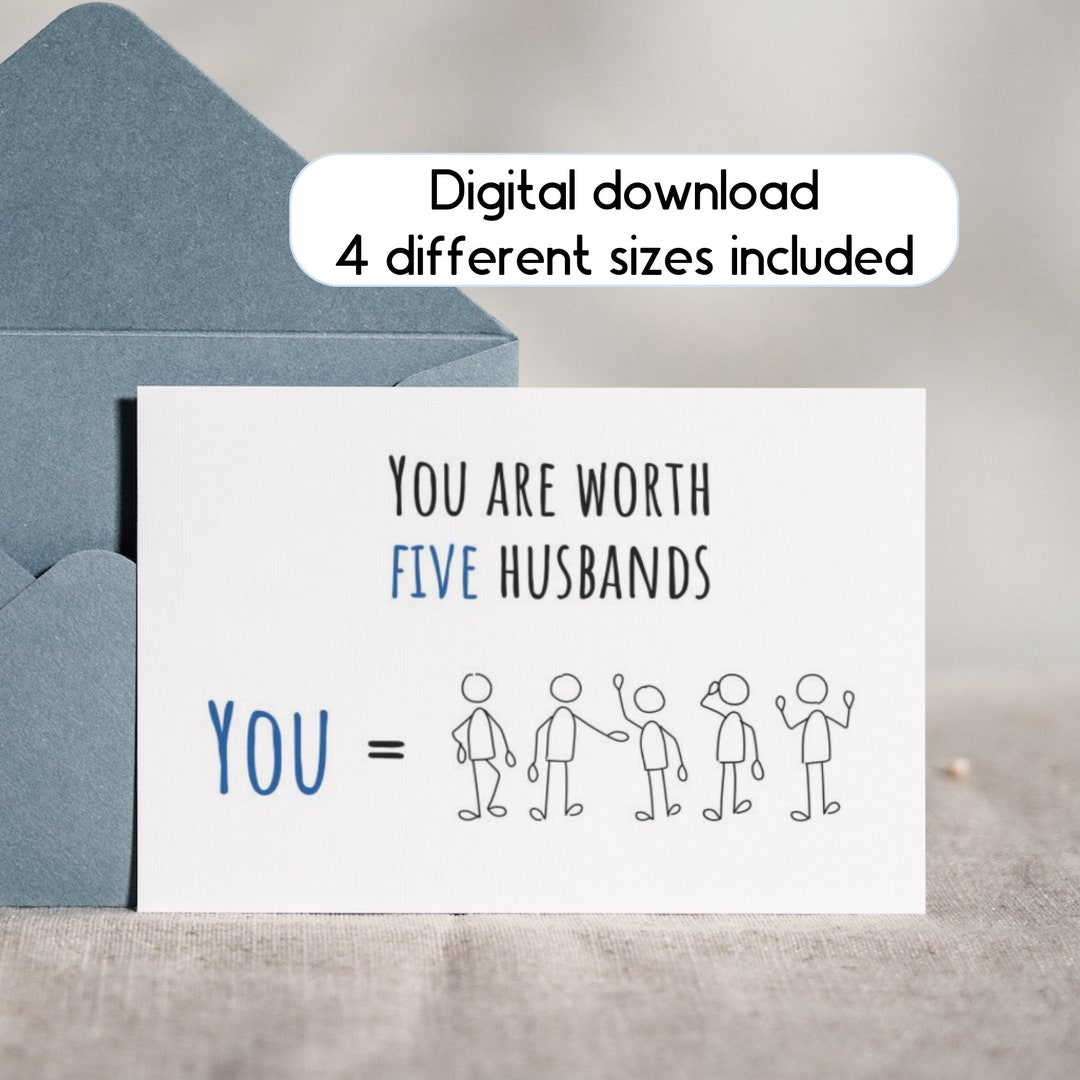 Printable Funny Birthday Card for Husband, Valentines Day Card, Funny ...