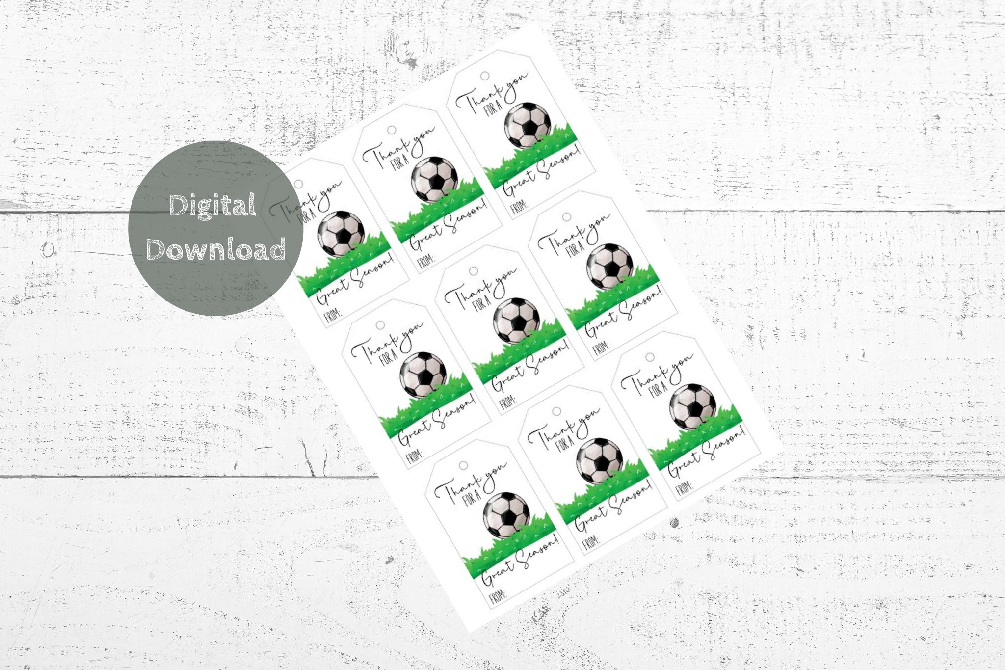 Thank You Tags Printable Gift Tags Soccer Printable Gift Tags Thank You ...