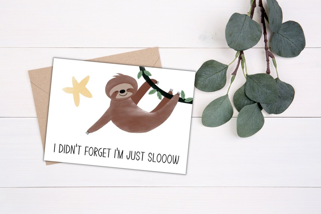 Printable Birthday Card Funny Birthday Card Happy Belated - Etsy