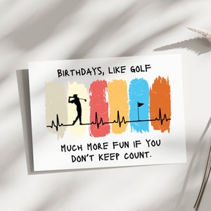 Geburtstagskarte zum Ausdrucken, Lustige Golf Geburtstagskarte, Golf Grußkarte, Lustige Geburtstagskarte für Golfer Golfer Geburtstagskarte, Golfliebhaber