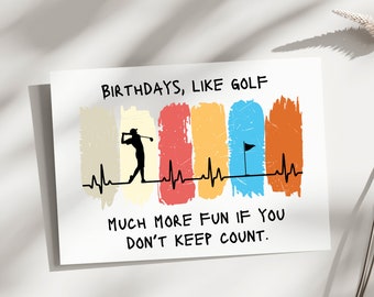 Printable Birthday Card, Funny golf birthday card, golf greeting card, funny birthday card for golfer golfer birthday card, golf lover
