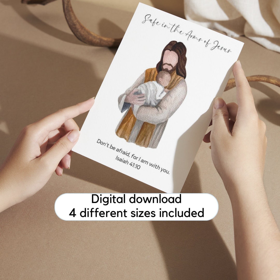 Printable Baby Loss Card, Miscarriage Baby Loss Watercolor Card, Jesus ...
