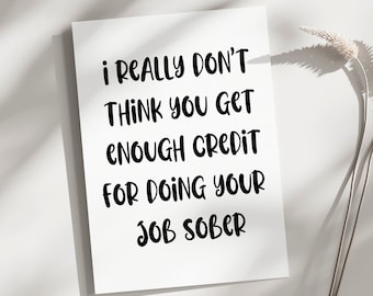 Printable birthday Card, Funny thank you card for boss, card for boss, funny boss card, boss day gift card, Digital Card, digital download